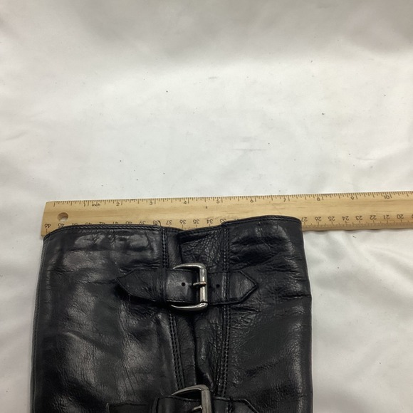 Clarks Black Leather Knee High Boots Buckle Zip Women Size 7.5 M - Picture 11 of 11